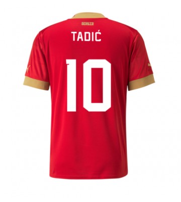 Serbia Dusan Tadic #10 Hjemmedrakt VM 2022 Kortermet